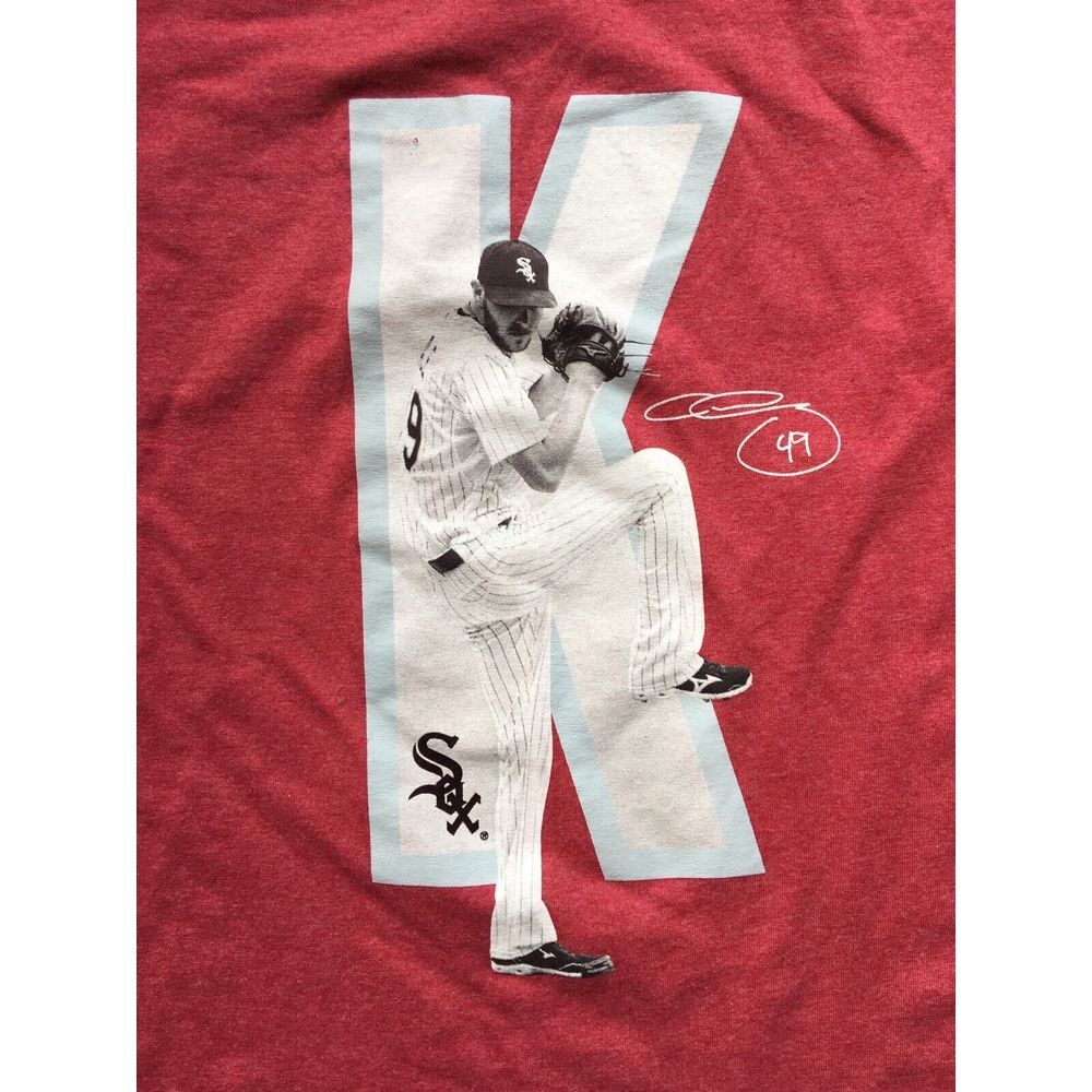 Chris Sale White Sox K Zone T-shirt Youth L- 2016 Season Red - Picture 2 of 6